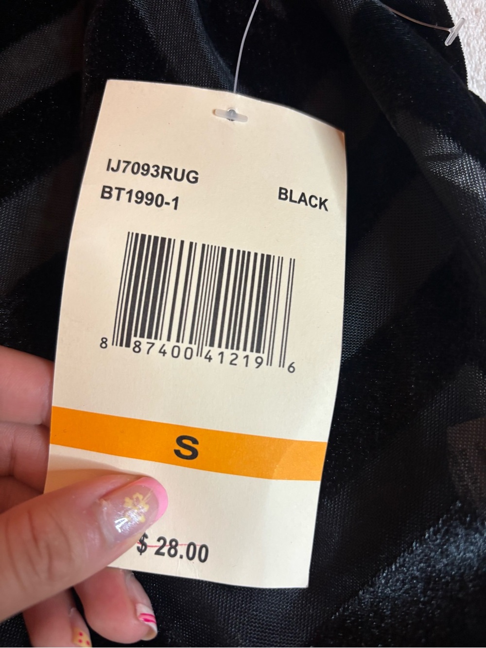 Eyeshadow Black Sheer Mesh Top with Velvet Trim - Picture 4 of 4